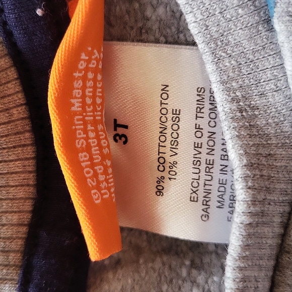 Paw Patrol Chase grey striped crew neck sweatshirt - Picture 3 of 4